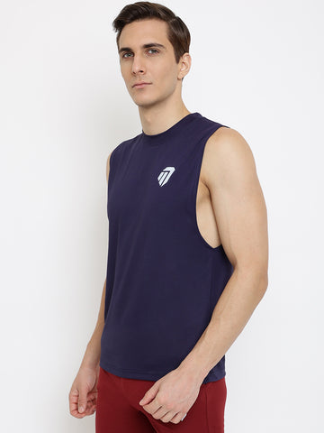 Men’s T-shirt (Long Arm Hole) Navy Blue